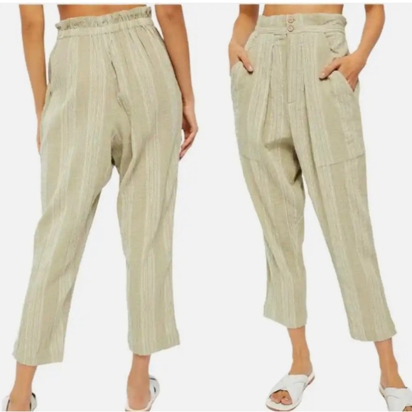 Free People Semi Sweet Cropped Pants Sage Green Size XS - Picture 2 of 8